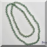 J175. Jade stone necklace with green knots. - $95 